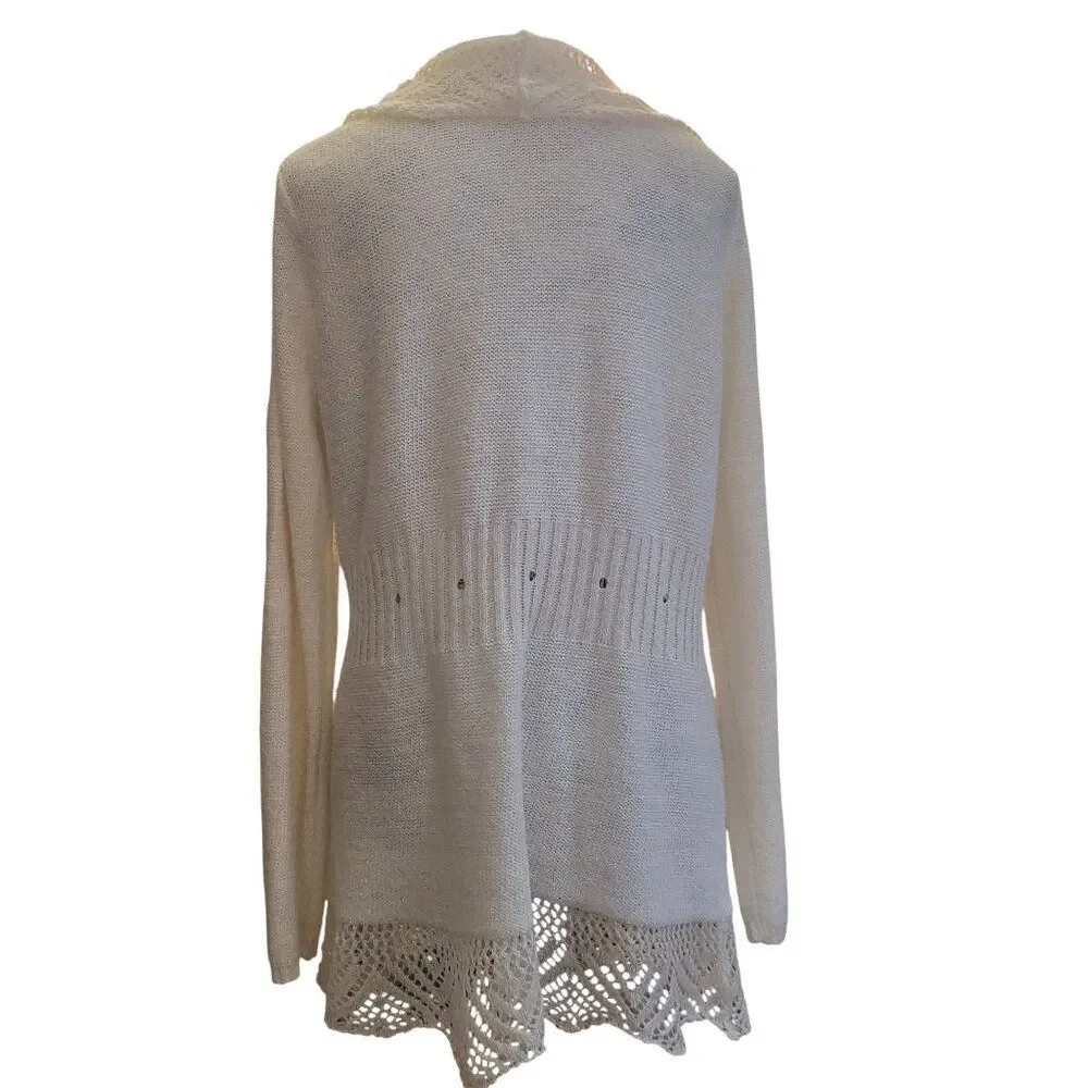 Elle Off-white Long Cardigan Sweater